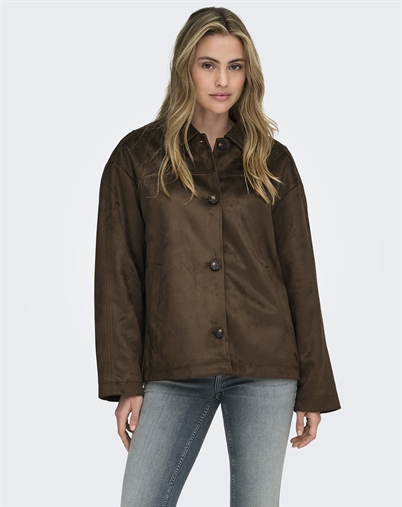 Only - ONLCarolina Fauxsuede Jacke - Chocolate Martini
